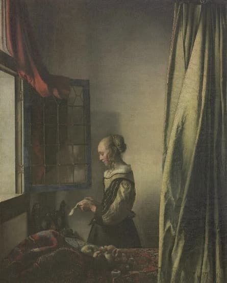 フェルメールと17世紀オランダ絵画展_5 修復前の 『窓辺で手紙を読む女』