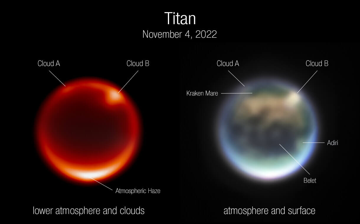 近赤外線カメラ（NIRCam）で撮影されたタイタン1