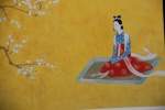 日本、万葉集の絵３（女神と桜）